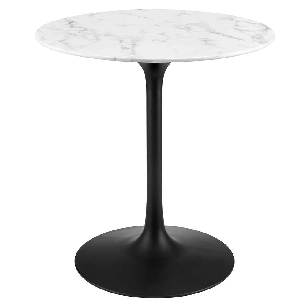 Modway - Lippa 28in Round Artificial Marble Dining Table in Black White - EEI-3515-BLK-WHI veiw 1