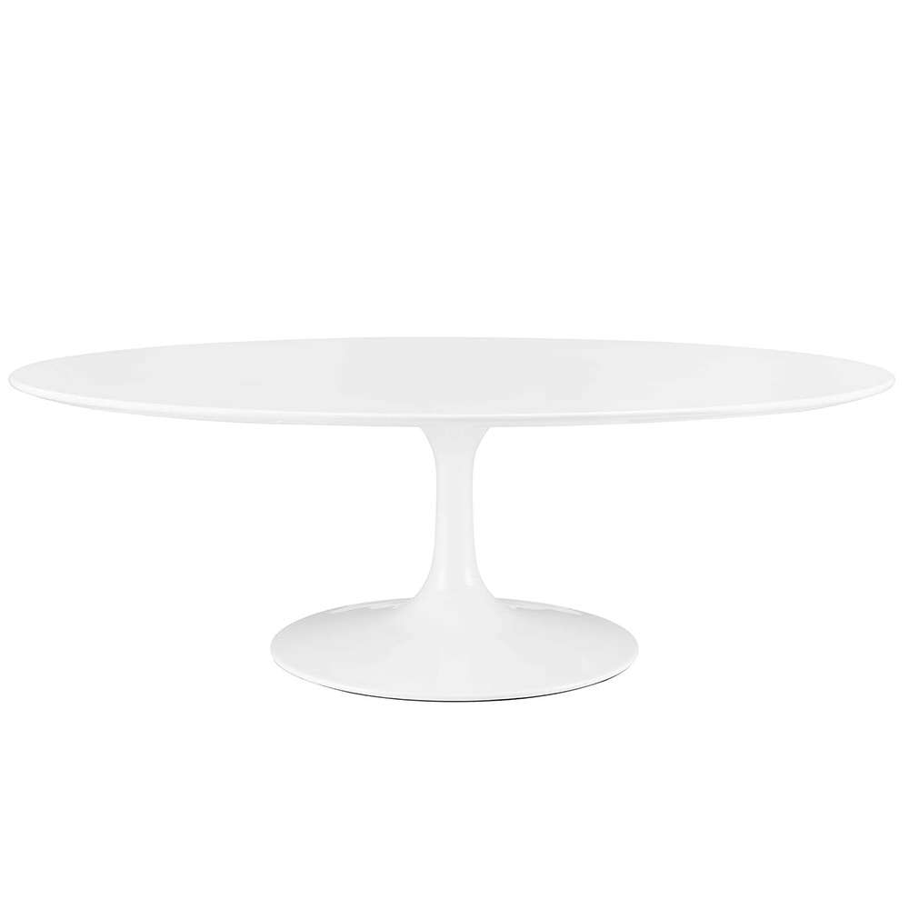 Modway - Lippa 48in Oval-Shaped Wood Top Coffee Table in White - EEI-2018-WHI veiw 1