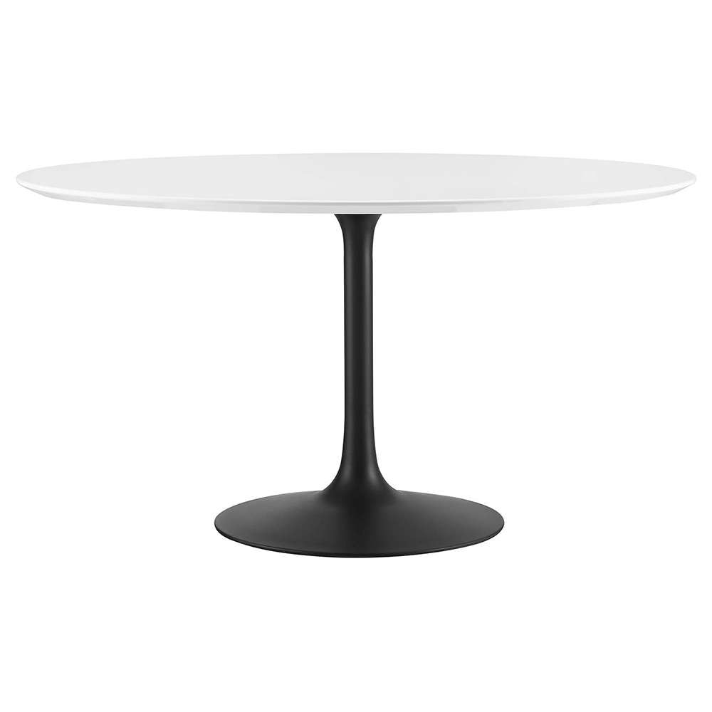 Modway - Lippa 54in Round Dining Table in Black White - EEI-3523-BLK-WHI veiw 1