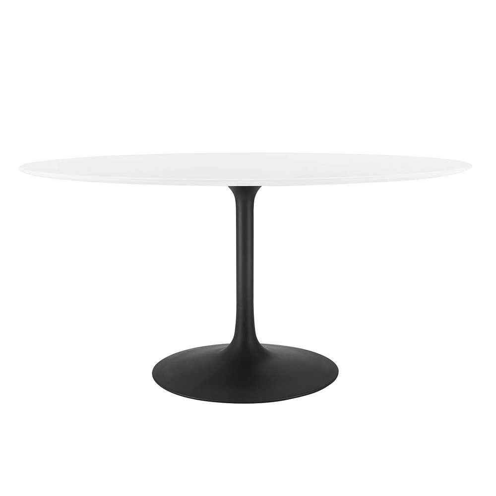 Modway - Lippa 60in Oval Dining Table in Black White - EEI-3539-BLK-WHI veiw 1