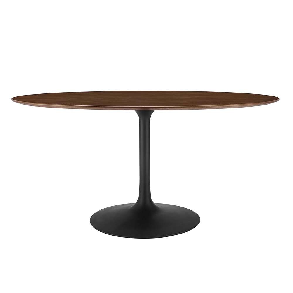 Modway - Lippa 60in Oval Walnut Wood Grain Dining Table in Black Walnut - EEI-3543-BLK-WAL veiw 1