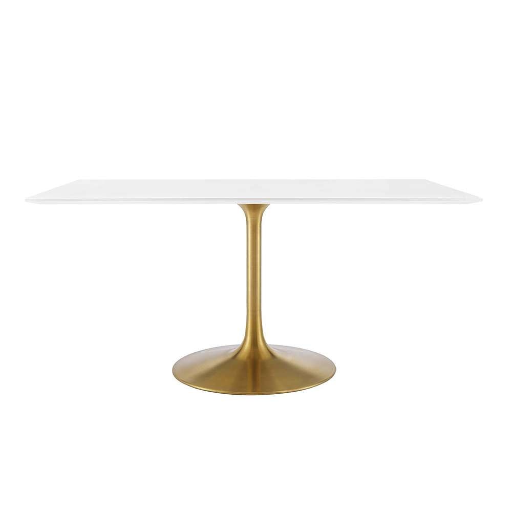 Modway - Lippa 60in Rectangular Wood Dining Table in Gold White - EEI-3256-GLD-WHI veiw 1