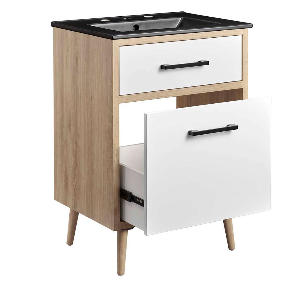 Modway - Maverick 24in Bathroom Vanity - EEI-6499-BLK-OAK veiw 6