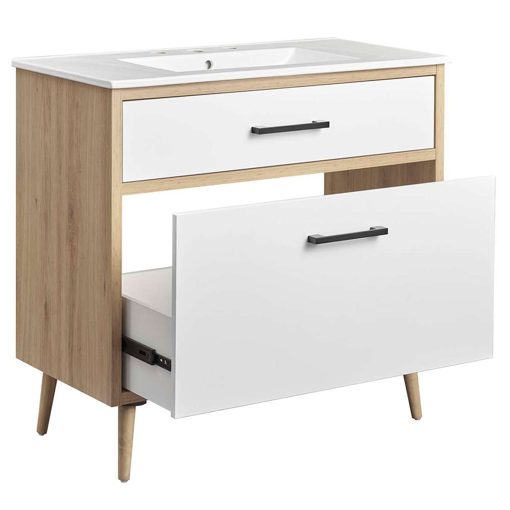 Modway - Maverick 36in Bathroom Vanity - EEI-6500-WHI-OAK veiw 6