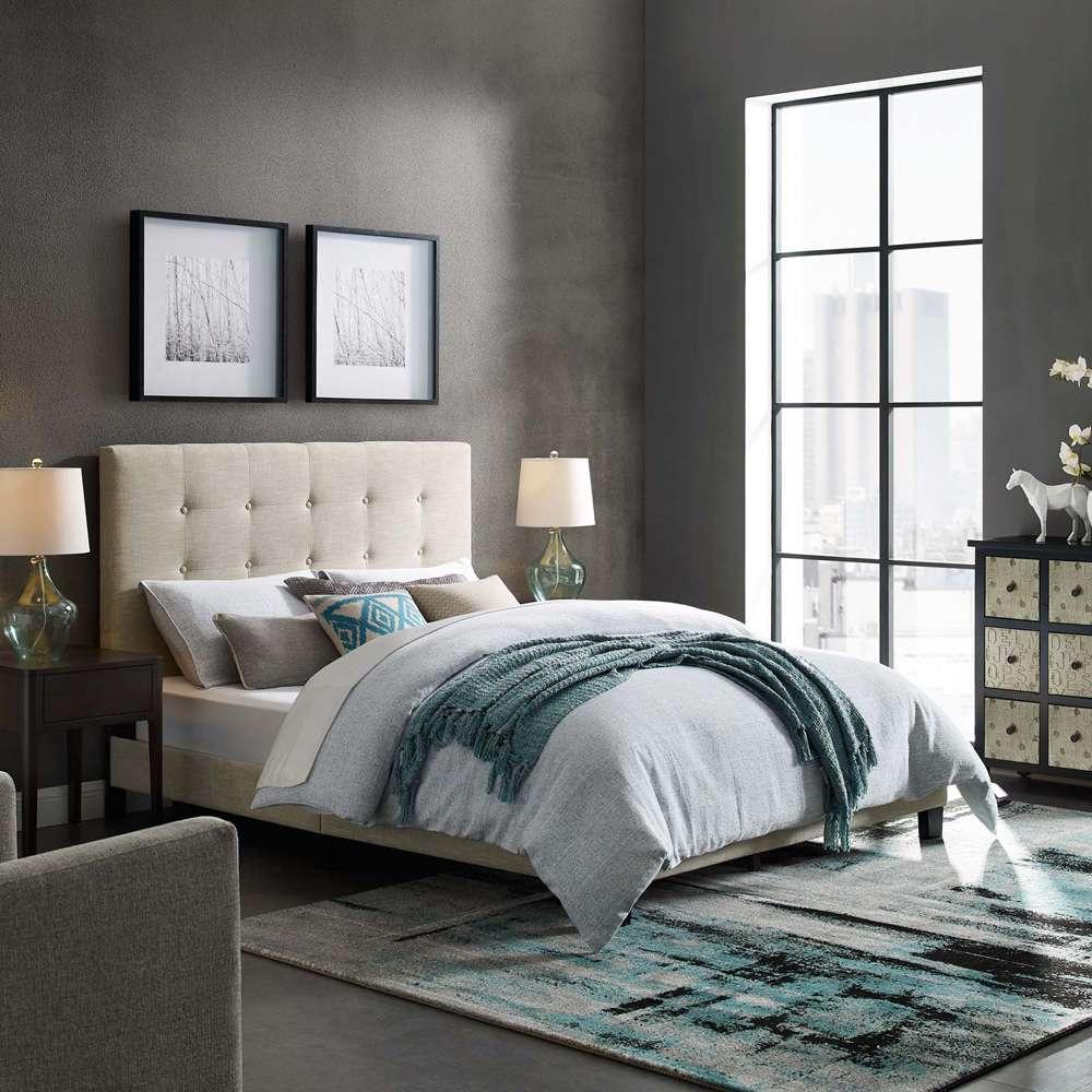 Modway - Melanie Full Tufted Button Upholstered Fabric Platform Bed - MOD-5878-BEI veiw 6