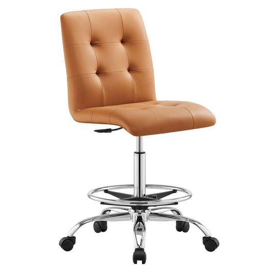 Modway - Prim Armless Vegan Leather Drafting Chair - EEI-4981-SLV-TAN veiw 2