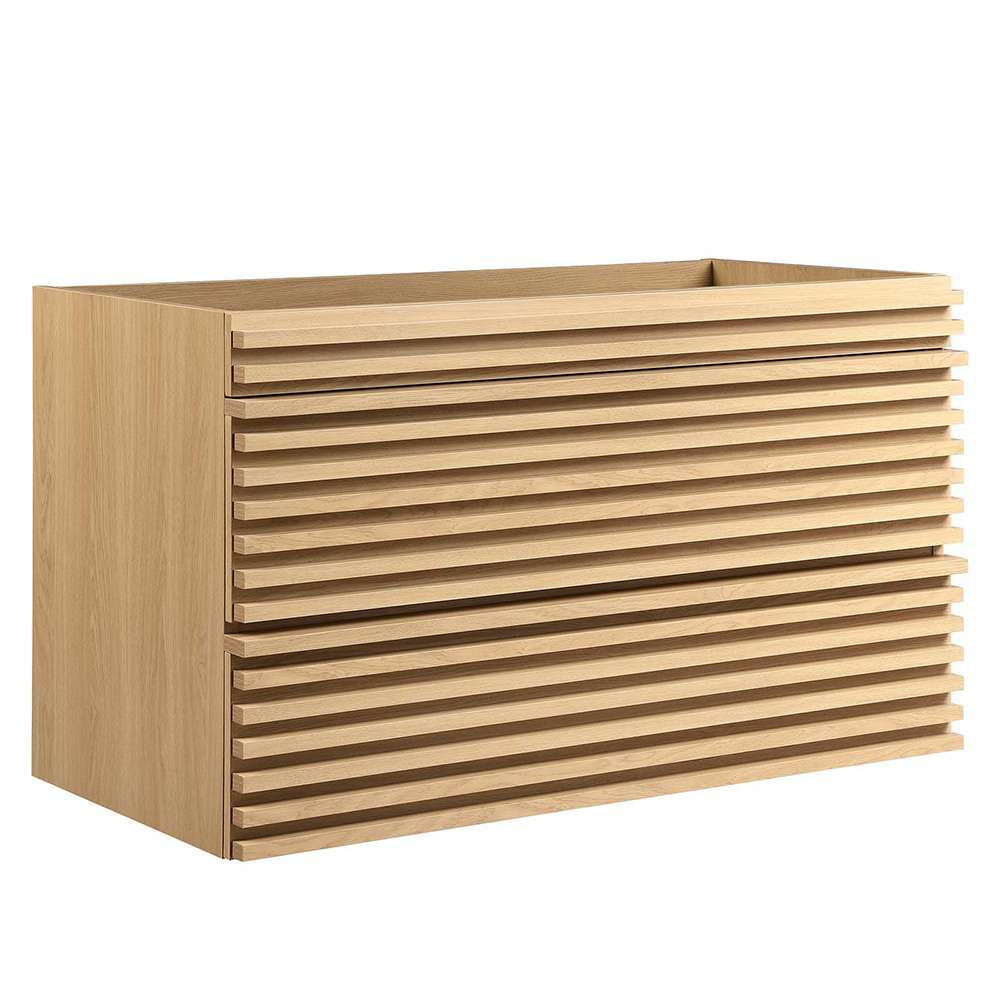 Modway - Render 36in Wall-Mount Bathroom Vanity Cabinet (Sink Basin Not Included) in Oak - EEI-4339-OAK veiw 1