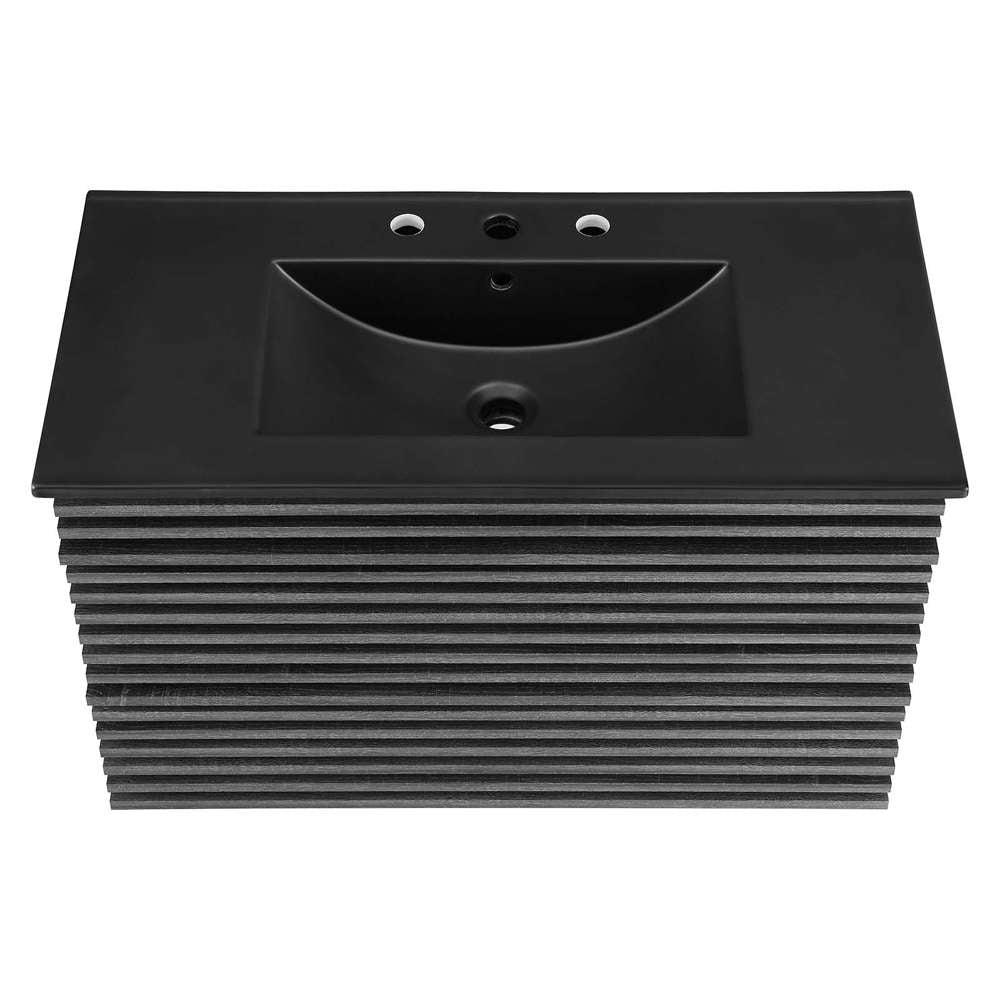 Modway - Render 36in Wall-Mount Bathroom Vanity - EEI-5395-CHA-BLK veiw 6