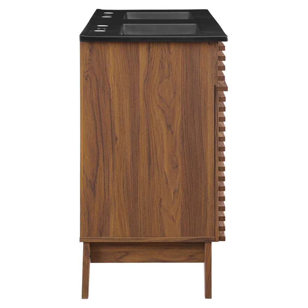 Modway - Render 48in Double Sink Bathroom Vanity in Walnut Black - EEI-5381-WAL-BLK veiw 6