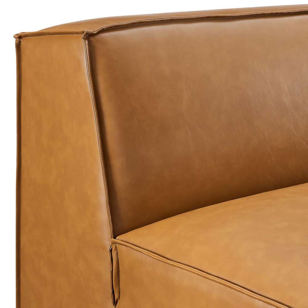 Modway - Restore Vegan Leather Sectional Sofa Armless Chair - EEI-4495-TAN veiw 6