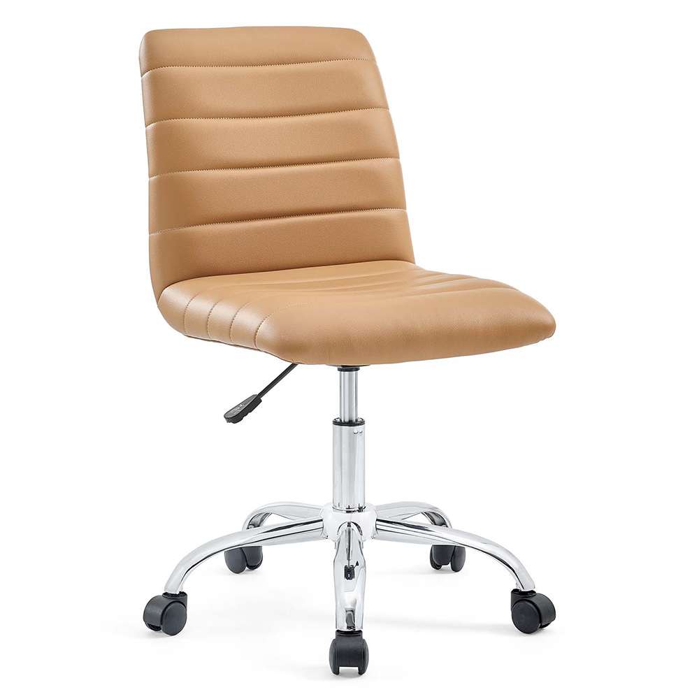 Modway - Ripple Armless Mid Back Vinyl Office Chair - EEI-1532-TAN veiw 1