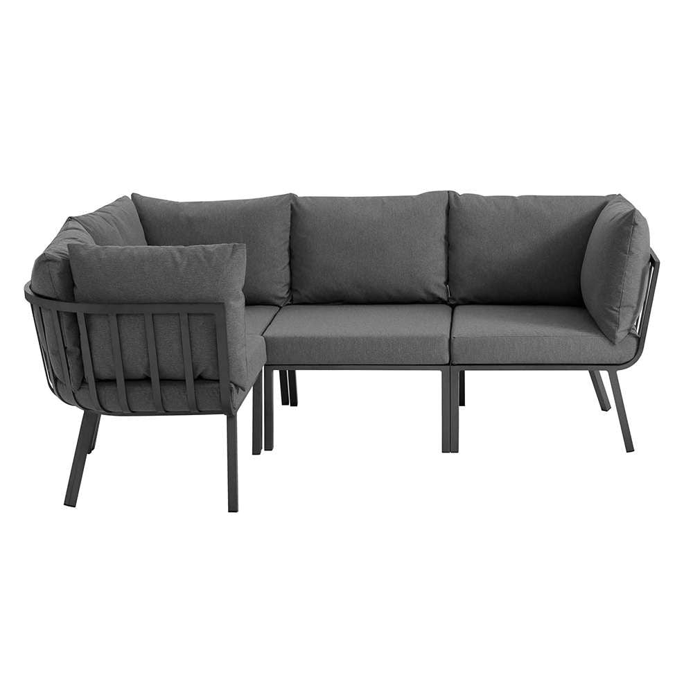 Modway - Riverside 4 Piece Outdoor Patio Aluminum Sectional - EEI-3794-SLA-CHA veiw 1