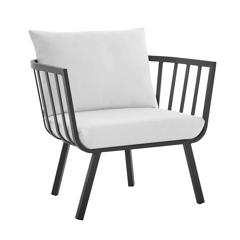 Modway - Riverside Outdoor Patio Aluminum Armchair - EEI-3566-SLA-WHI veiw 1