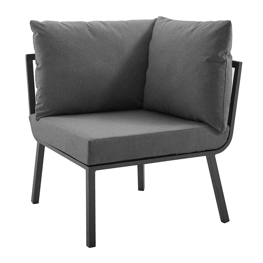 Modway - Riverside Outdoor Patio Aluminum Corner Chair - EEI-3569-SLA-CHA veiw 1