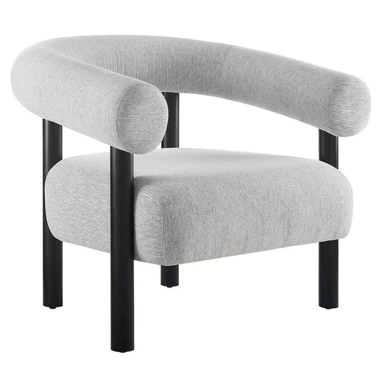 Modway - Sable Upholstered Fabric Armchair - EEI-6689-LGR-BLK veiw 2