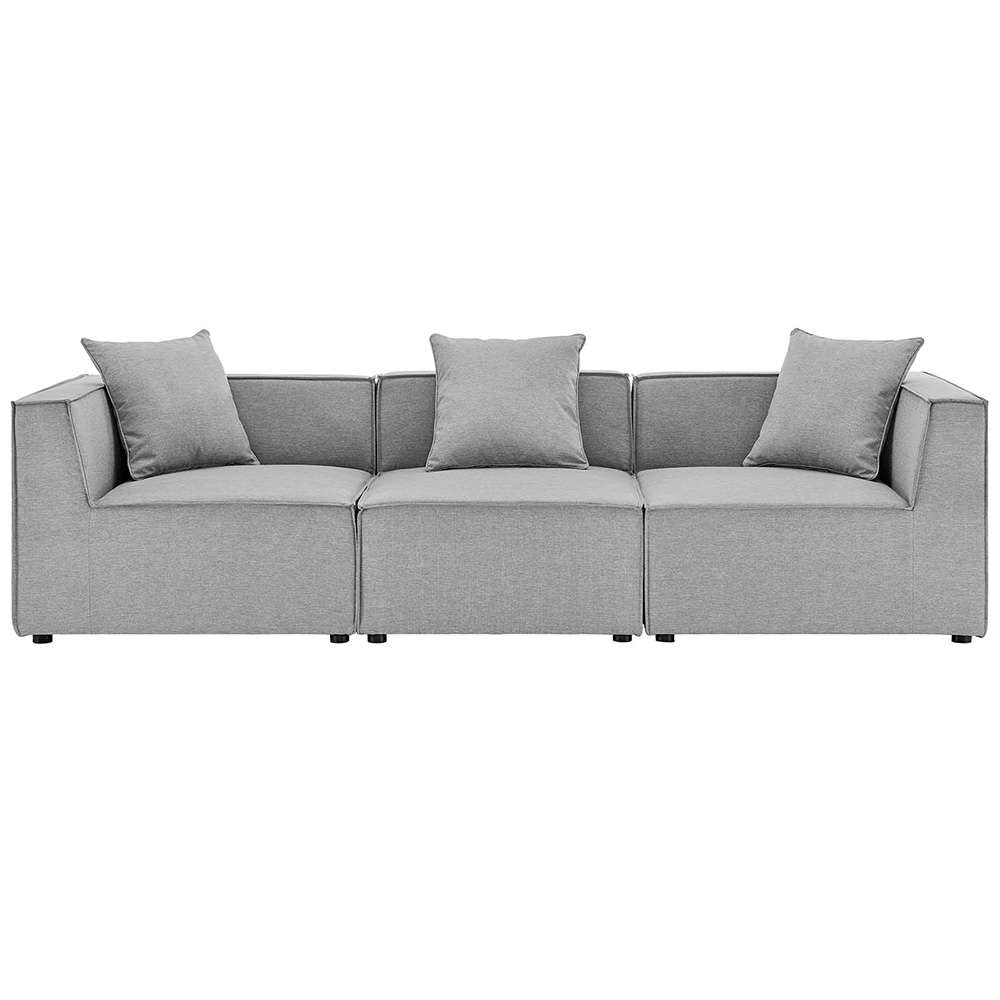 Modway - Saybrook Outdoor Patio Upholstered 3-Piece Sectional Sofa - EEI-4379-GRY veiw 1