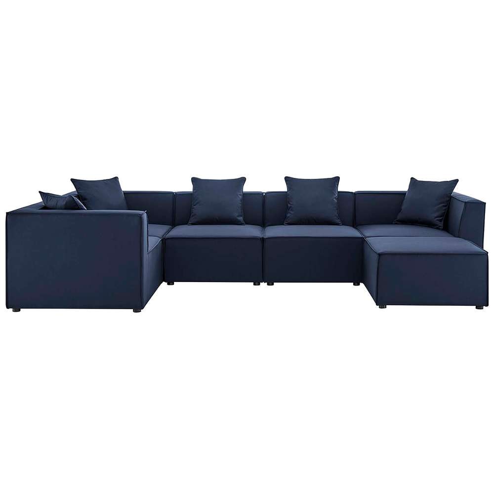 Modway - Saybrook Outdoor Patio Upholstered 6-Piece Sectional Sofa - EEI-4386-NAV veiw 1