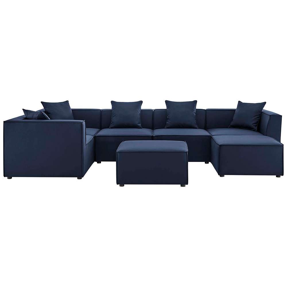 Modway - Saybrook Outdoor Patio Upholstered 7-Piece Sectional Sofa - EEI-4387-NAV veiw 1