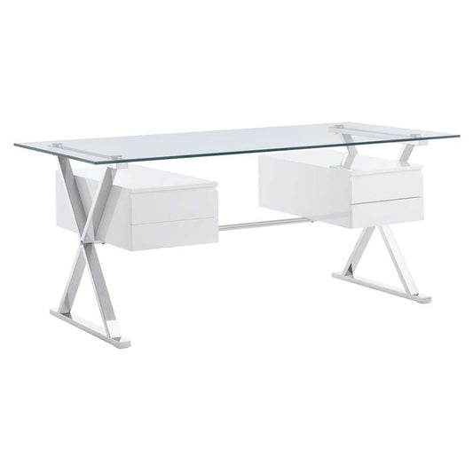 Modway - Sector 71in Glass Top Glass Office Desk - EEI-6226-WHI veiw 2