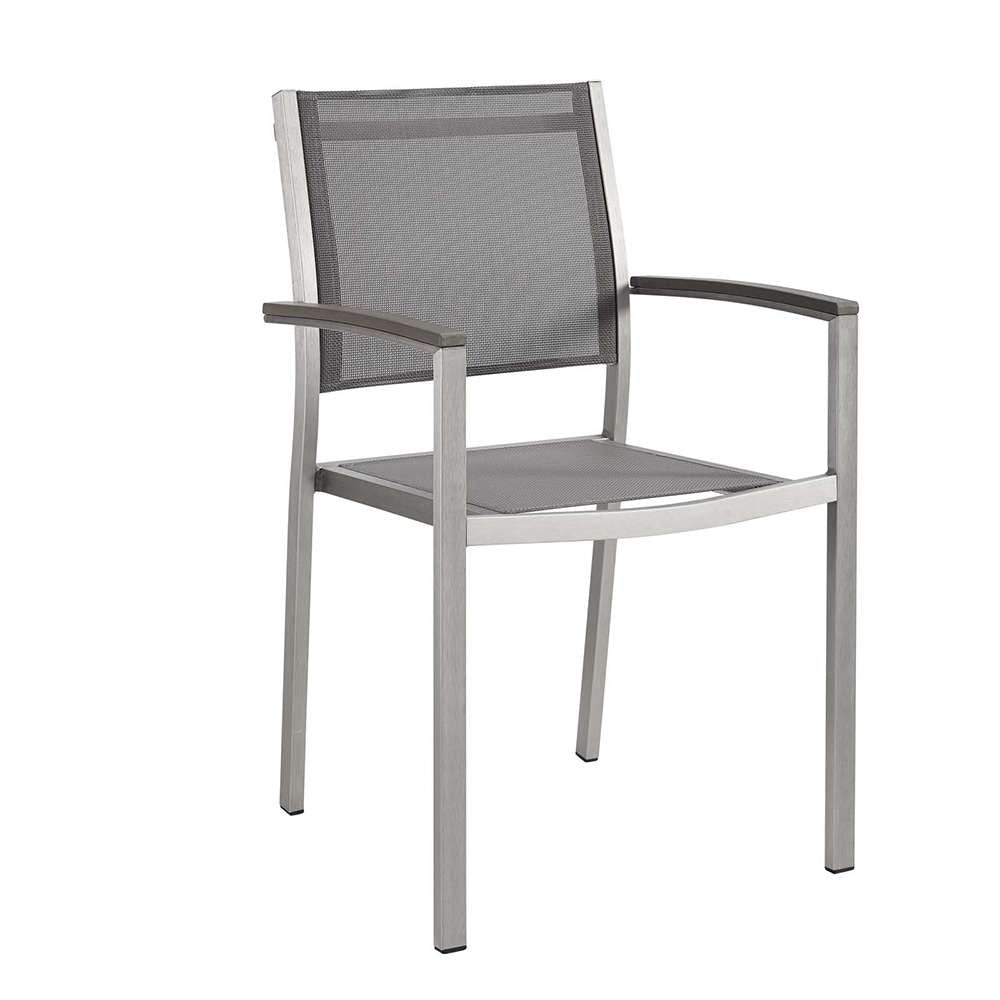 Modway - Shore Outdoor Patio Aluminum Dining Chair - EEI-2272-SLV-GRY veiw 1