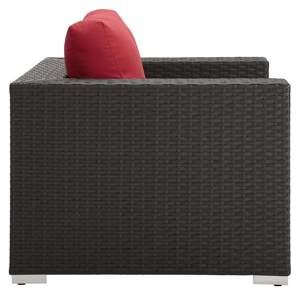 Modway - Sojourn Outdoor Patio Sunbrella Armchair - EEI-1850-CHC-RED veiw 1