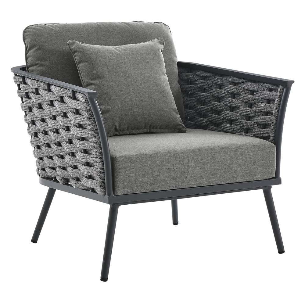 Modway - Stance Outdoor Patio Aluminum Armchair - EEI-3054-GRY-CHA veiw 1