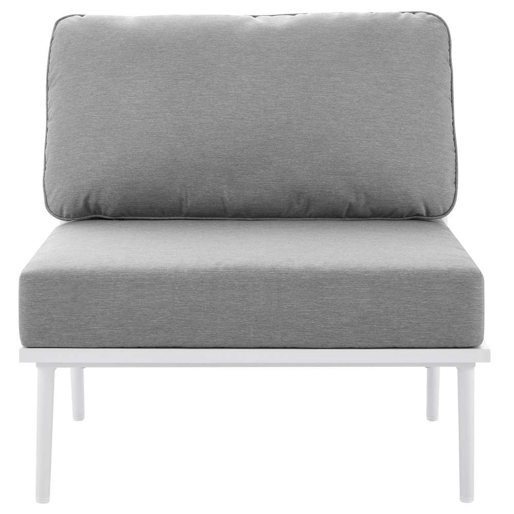 Modway - Stance Outdoor Patio Aluminum Armless Chair - EEI-5568-WHI-GRY veiw 6