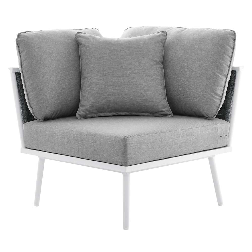 Modway - Stance Outdoor Patio Aluminum Corner Chair - EEI-5567-WHI-GRY veiw 5