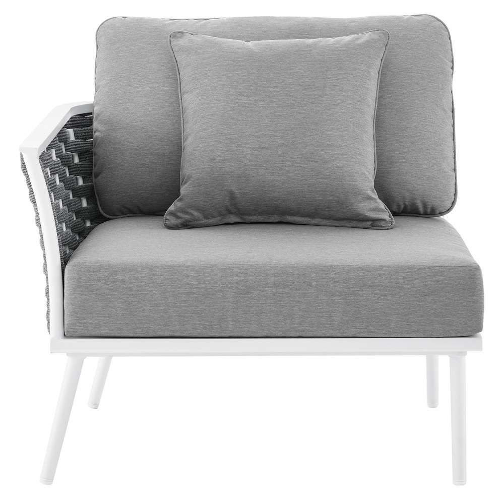 Modway - Stance Outdoor Patio Aluminum Left-Facing Armchair - EEI-5565-WHI-GRY veiw 6
