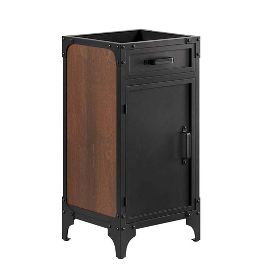 Modway - Steamforge 18in Bathroom Vanity Cabinet (Sink Basin Not Included) - EEI-6126-BLK-WAL veiw 2