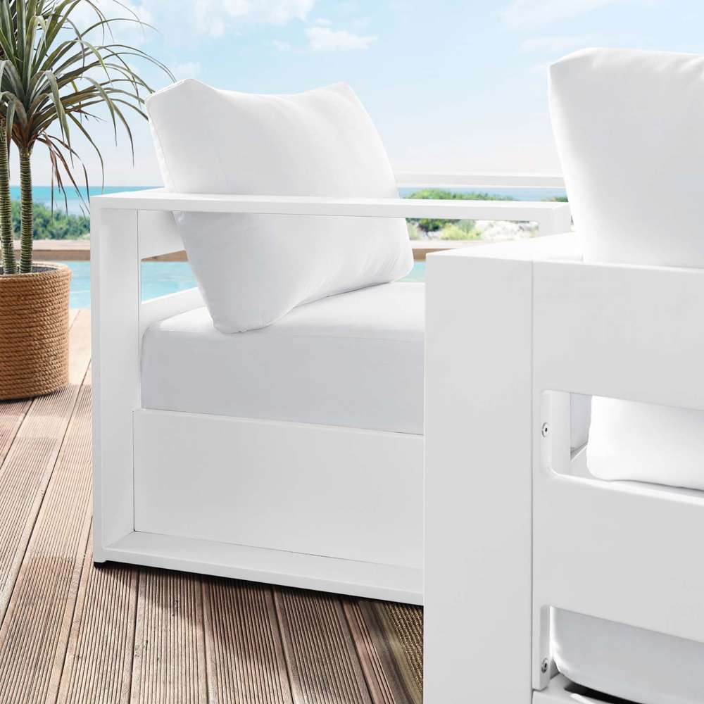 Modway - Tahoe Outdoor Patio Powder-Coated Aluminum 2-Piece Armchair Set - EEI-5751-WHI-WHI veiw 6