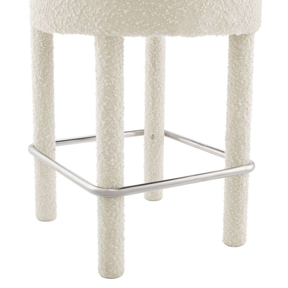 Modway - Toulouse Boucle Fabric Counter Stool - EEI-6383-IVO-SLV veiw 6