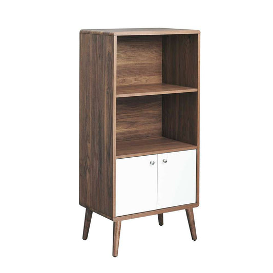 Modway - Transmit Display Cabinet Bookshelf in Walnut White - EEI-6230-WAL-WHI veiw 2