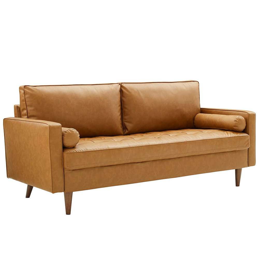 Modway - Valour Upholstered Faux Leather Sofa - EEI-3765-TAN veiw 1