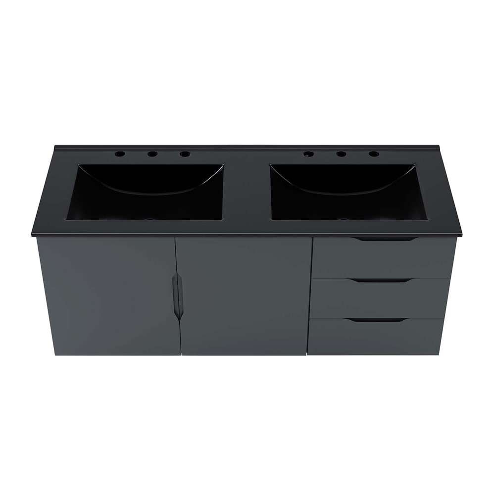 Modway - Vitality 48in Double Sink Bathroom Vanity in Gray Black - EEI-5785-GRY-BLK veiw 6