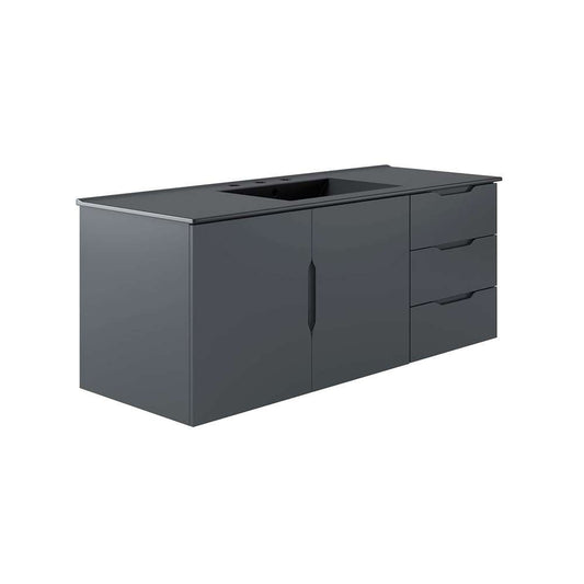 Modway - Vitality 48in Single Sink Bathroom Vanity - EEI-5784-GRY-BLK veiw 2