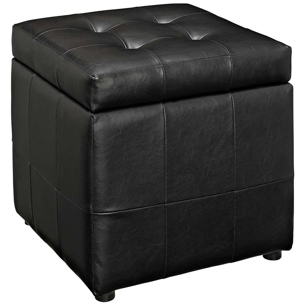 Modway - Volt Storage Upholstered Vinyl Ottoman - EEI-1044-BLK veiw 1