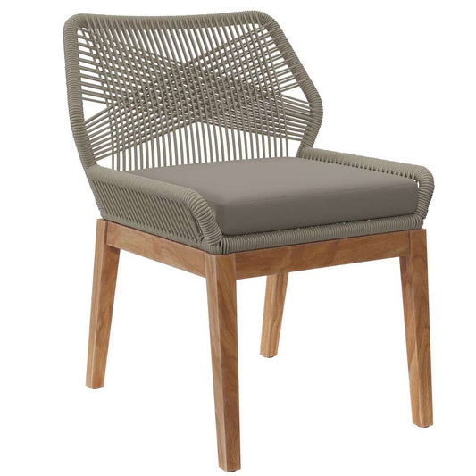 Modway - Wellspring Outdoor Patio Teak Wood Dining Chair - EEI-5747-LGR-GRG veiw 2
