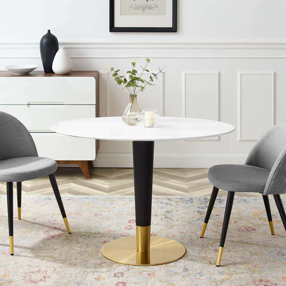 Modway - Zinque 42in Oval Dining Table - EEI-5124-GLD-WHI veiw 5