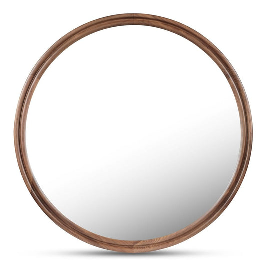 Moes Home - Alcott Large Round Mirror Walnut - BC-1150-03 view 2