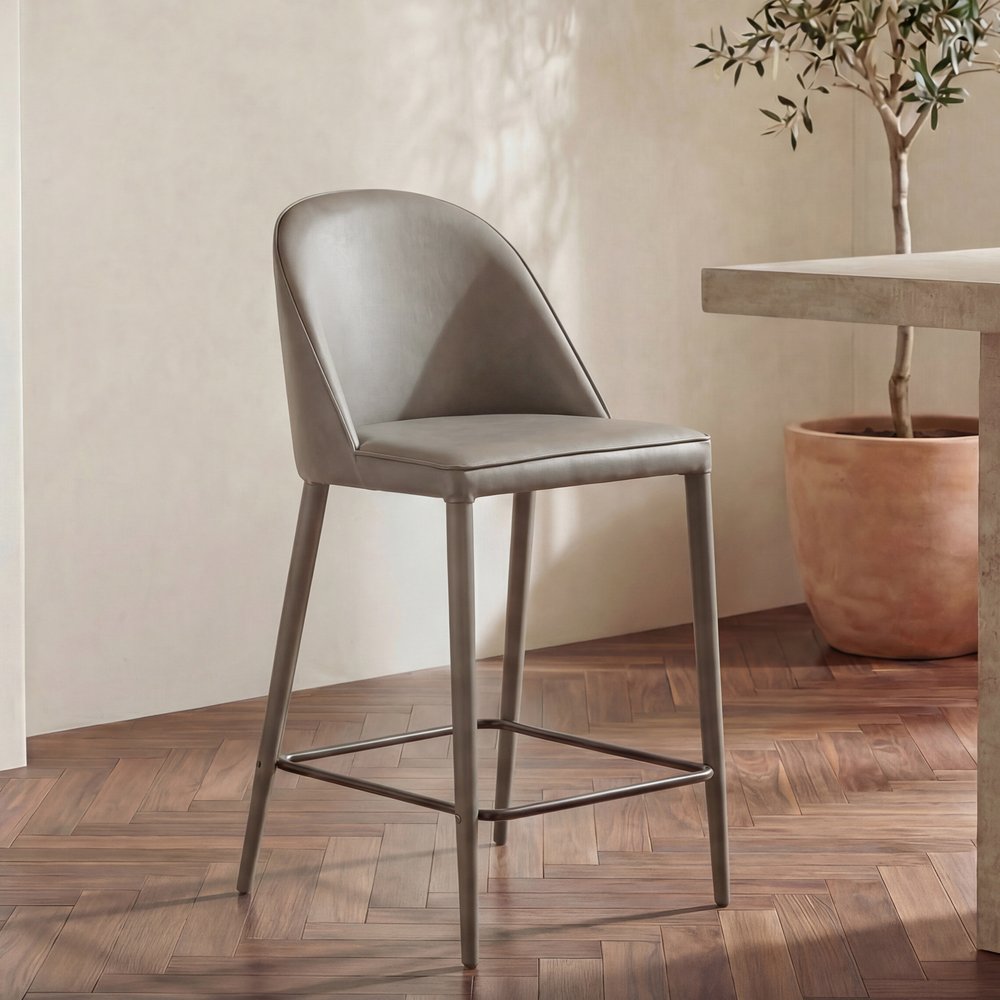 Moes Home - Burton Counter Stool Grey Vegan Leather - YM-1033-26 view 7