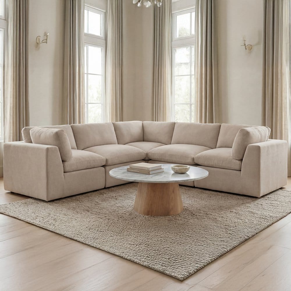 Moes Home - Cates Classic L Modular Sectional Pebble - VV-1017-34 view 10