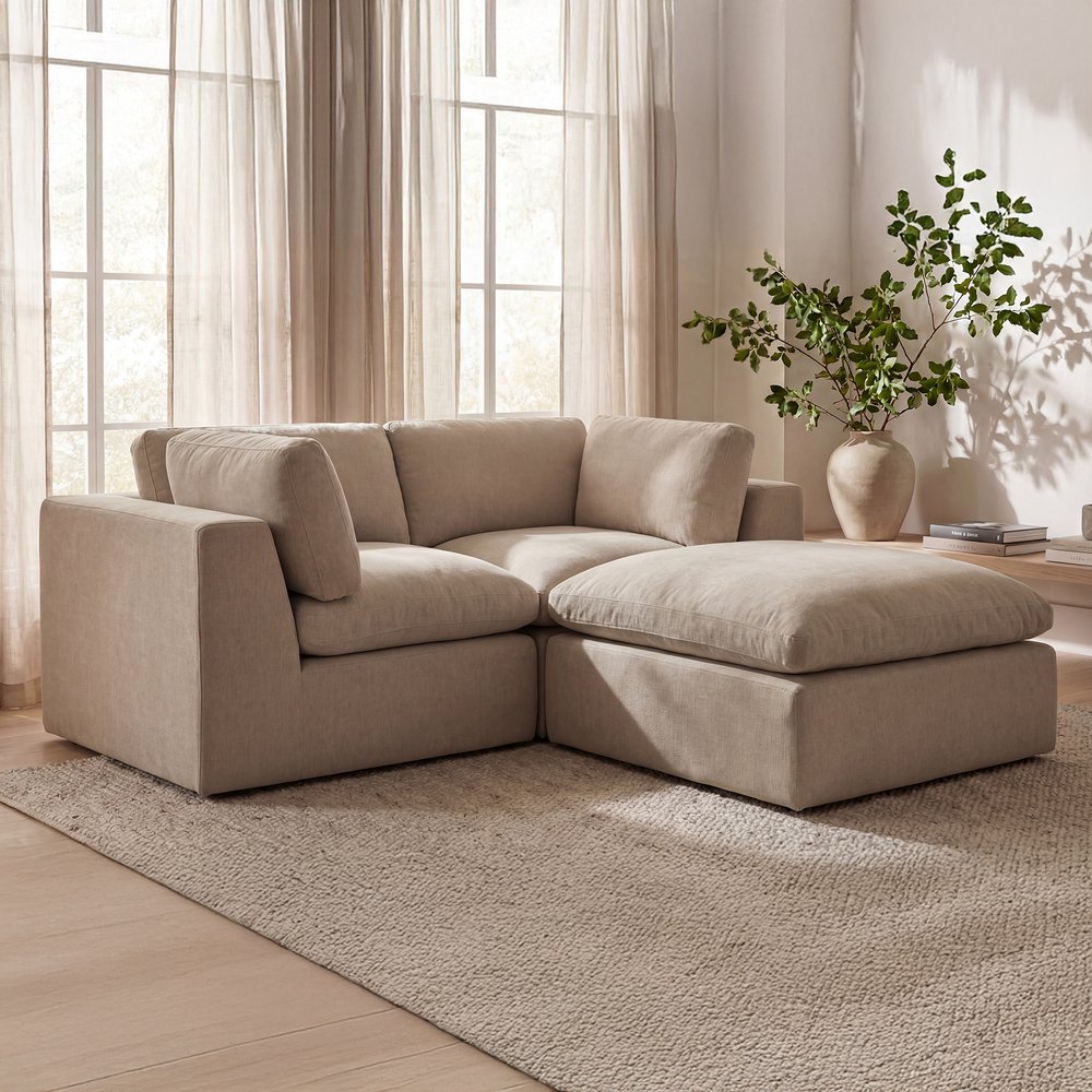 Moes Home - Cates Ottoman Pebble - VV-1012-34 view 9