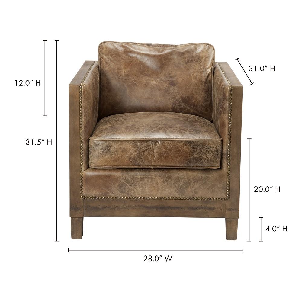 Moes Home - Darlington Club Chair in Light Brown - PK-1030-03 veiw 4
