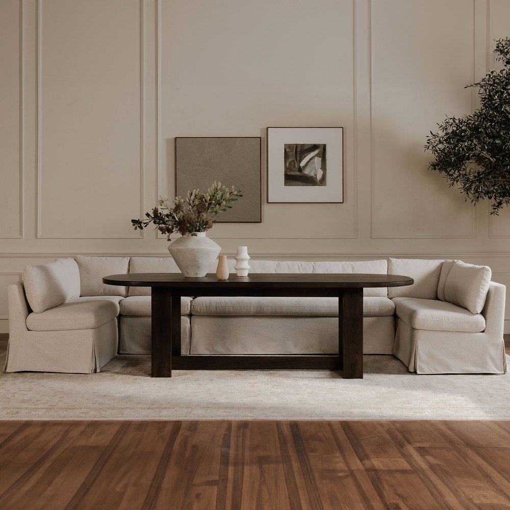 Moes Home - Fable Slipcover Dining Banquette U-Shape Beige 154 in. - OA-1073-34 view 10