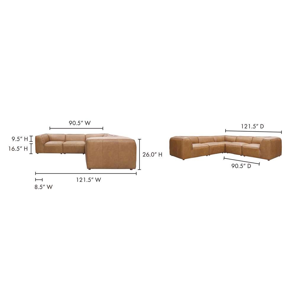 Moes Home - Form Dream Modular Sectional Sonoran Tan Leather - XQ-1008-40 veiw 7