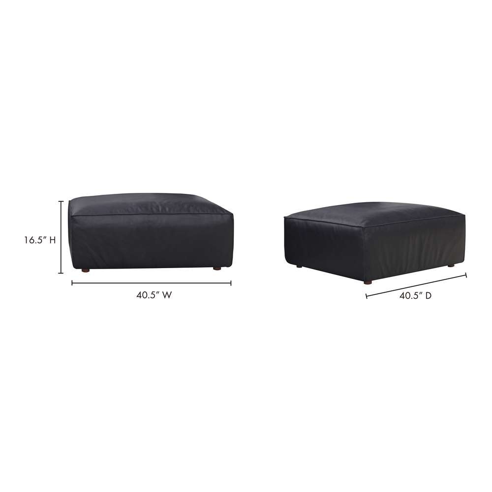 Moes Home - Form Ottoman Vantage Black Leather - XQ-1003-02 veiw 6