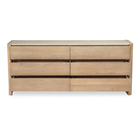 Moes Home - Lane 6 Drawer Dresser Natural - RP-1069-24 view 2
