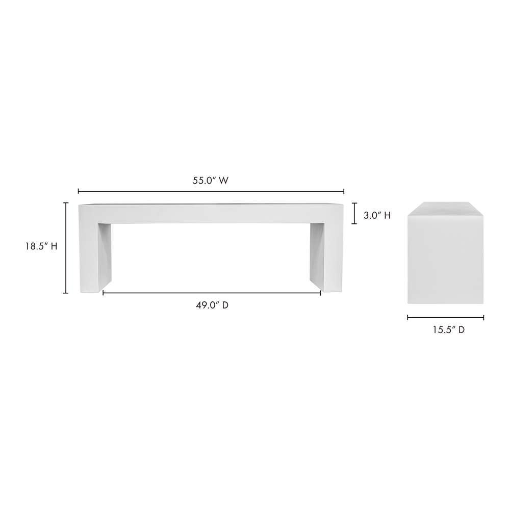 Moes Home - Lazarus Outdoor Bench White - BQ-1005-18 veiw 7