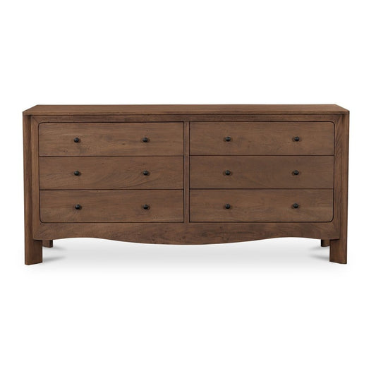 Moes Home - Mabel 6 Drawer Dresser Dark Brown - LX-1086-20 view 2